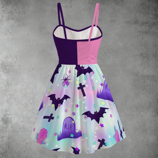 Pastel Spooky Spaghetti Strap Dress