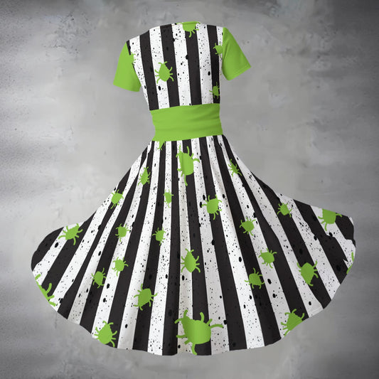 Beetleguise v.1 V Neck Midi Dress