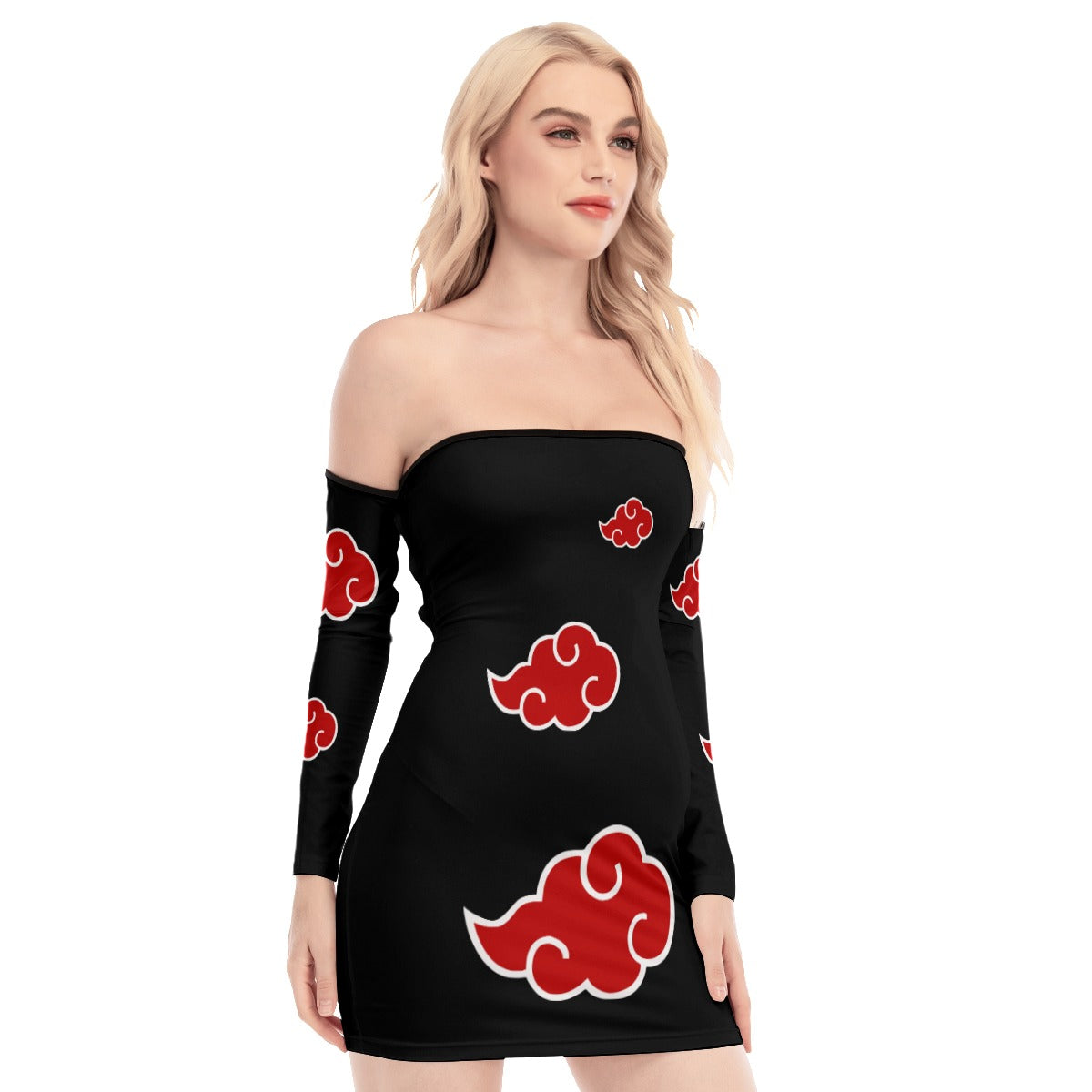 Red Cloud Back Lace-up Dress