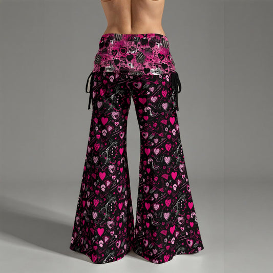 I Heart High Waist Wide Leg Pants