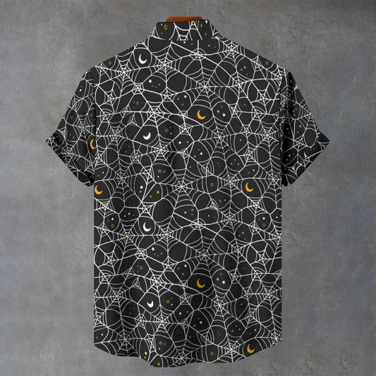 Cosmic Web Stand Collar Shirt