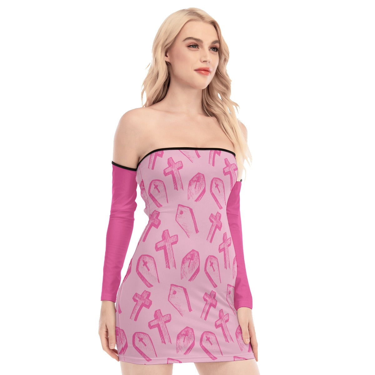 Dead Pink Back Lace-up Dress