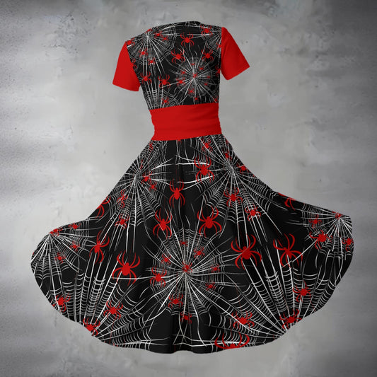 Black Widow V Neck Midi Dress