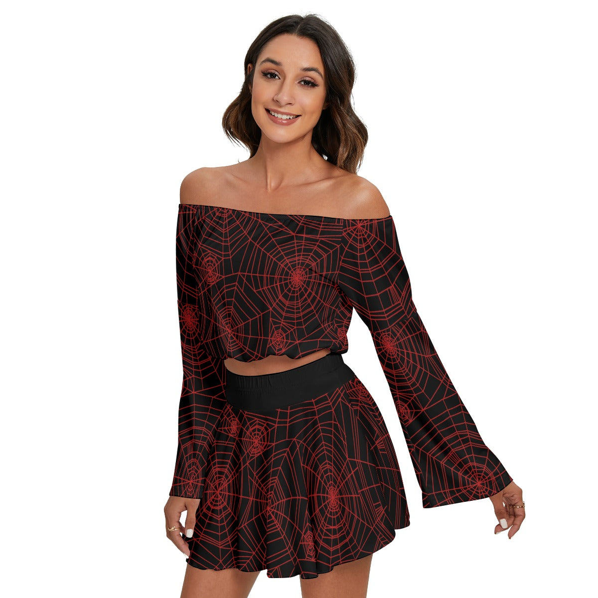 Anansi Off-shoulder Top And Skirt Set