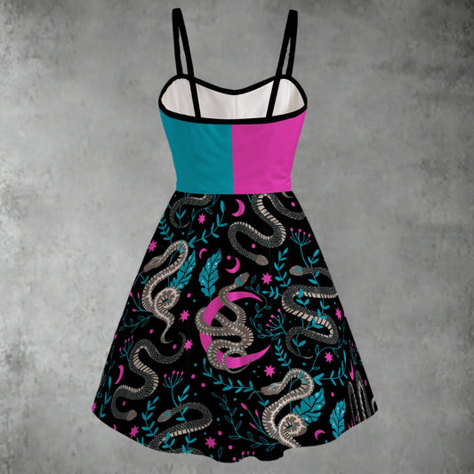Snake Moon Spaghetti Strap Dress