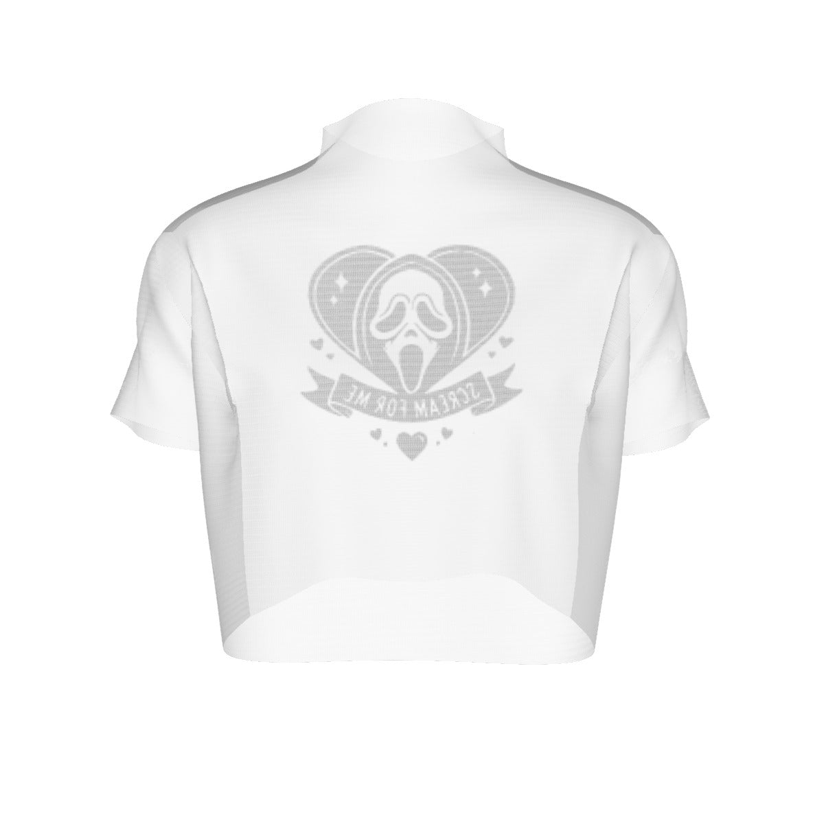 Scream For Me Short Sleeves Mesh Crop Top