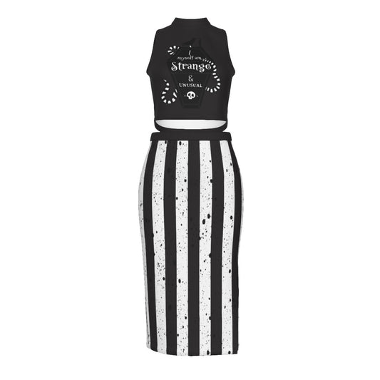 Strange & Unusual Split High Skirt Set