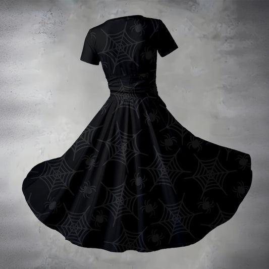 Spider Bite V Neck Midi Dress