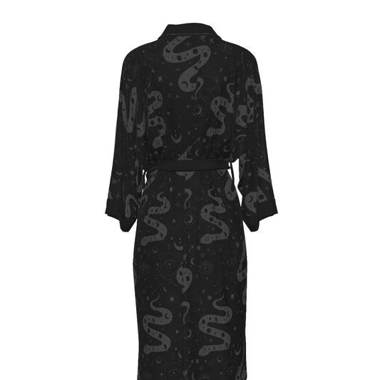 Serpent Magick Satin Kimono Long Robe