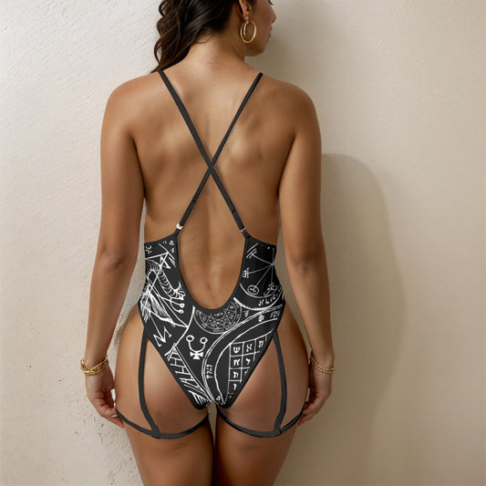 Baphomet Tie One-Piece Swimsuit