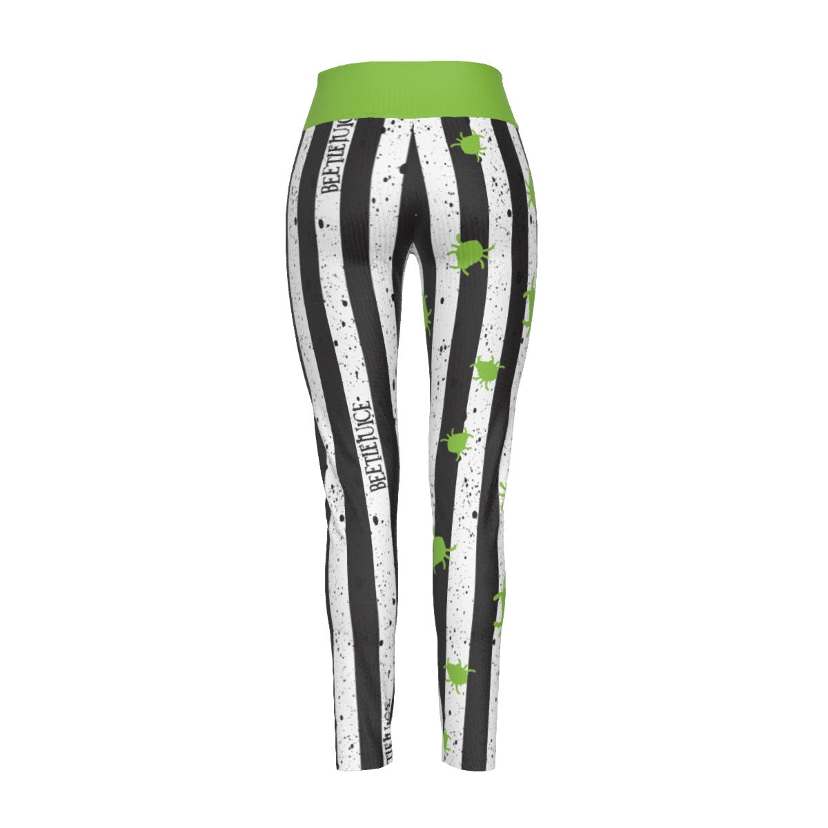 Beetlejuice, Beetlejuice, Beetlejuice (split white) High Waist Leggings