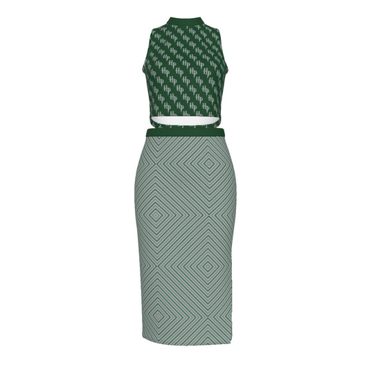 Slytherin Split High Skirt Set