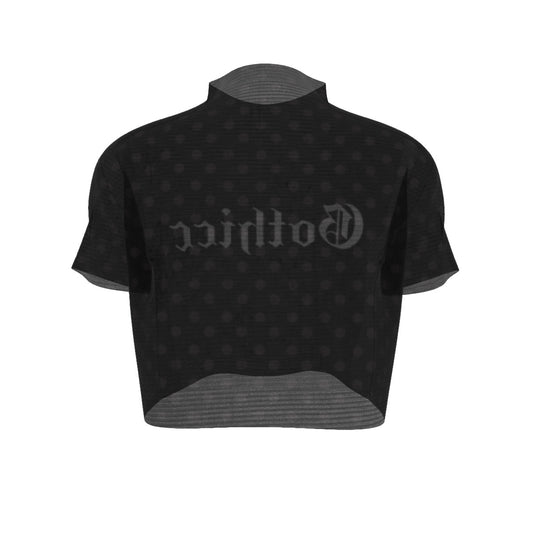 Gothicc Short Sleeves Mesh Crop Top