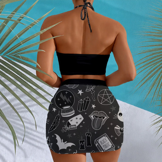 Spooky Mystic Halter Neck Swimming Suit