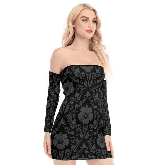 Gothic Flowers Back Lace-up Dress