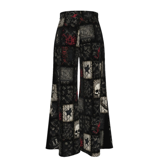 Skull Star High Waist Wide Leg Trousers
