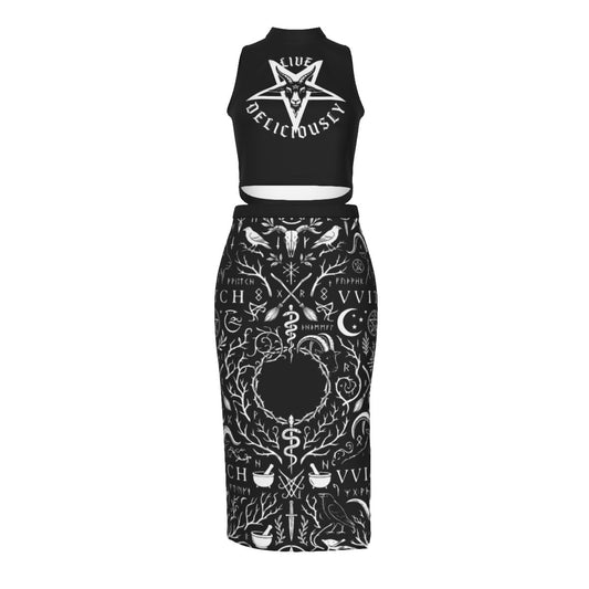 Live Deliciously Split High Skirt Set