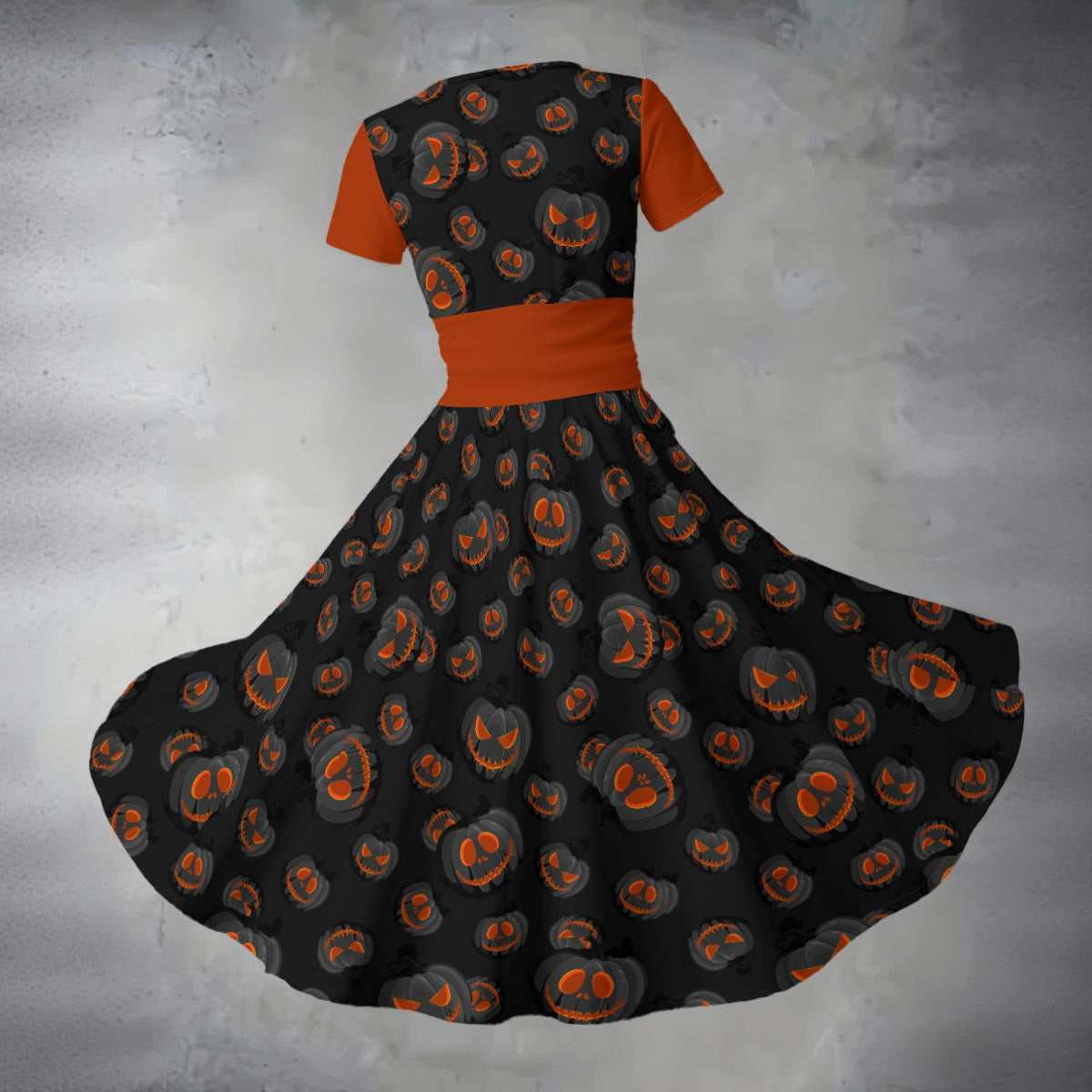 Pumpkin Queen V Neck Midi Dress