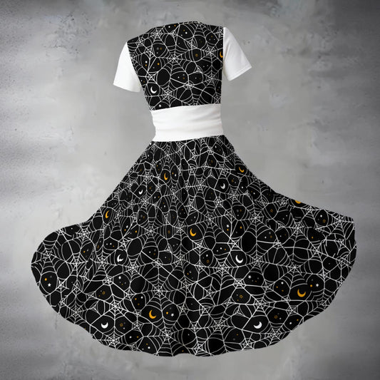 Cosmic Web V Neck Midi Dress