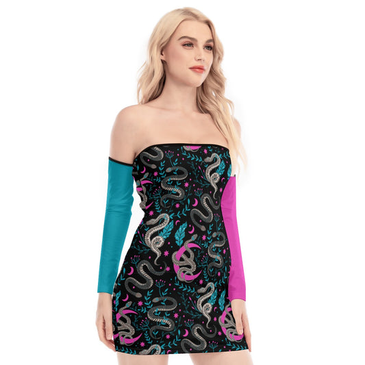 Serpent Moon Back Lace-up Dress