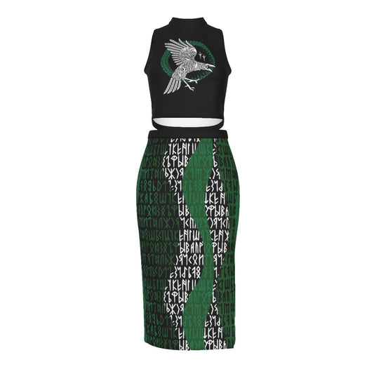 Bird of Odin Split High Skirt Set