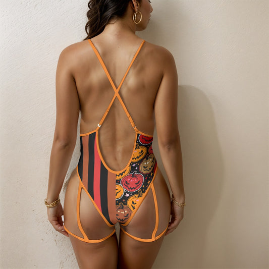 Pumpkin Queen Tie One-Piece Swimsuit