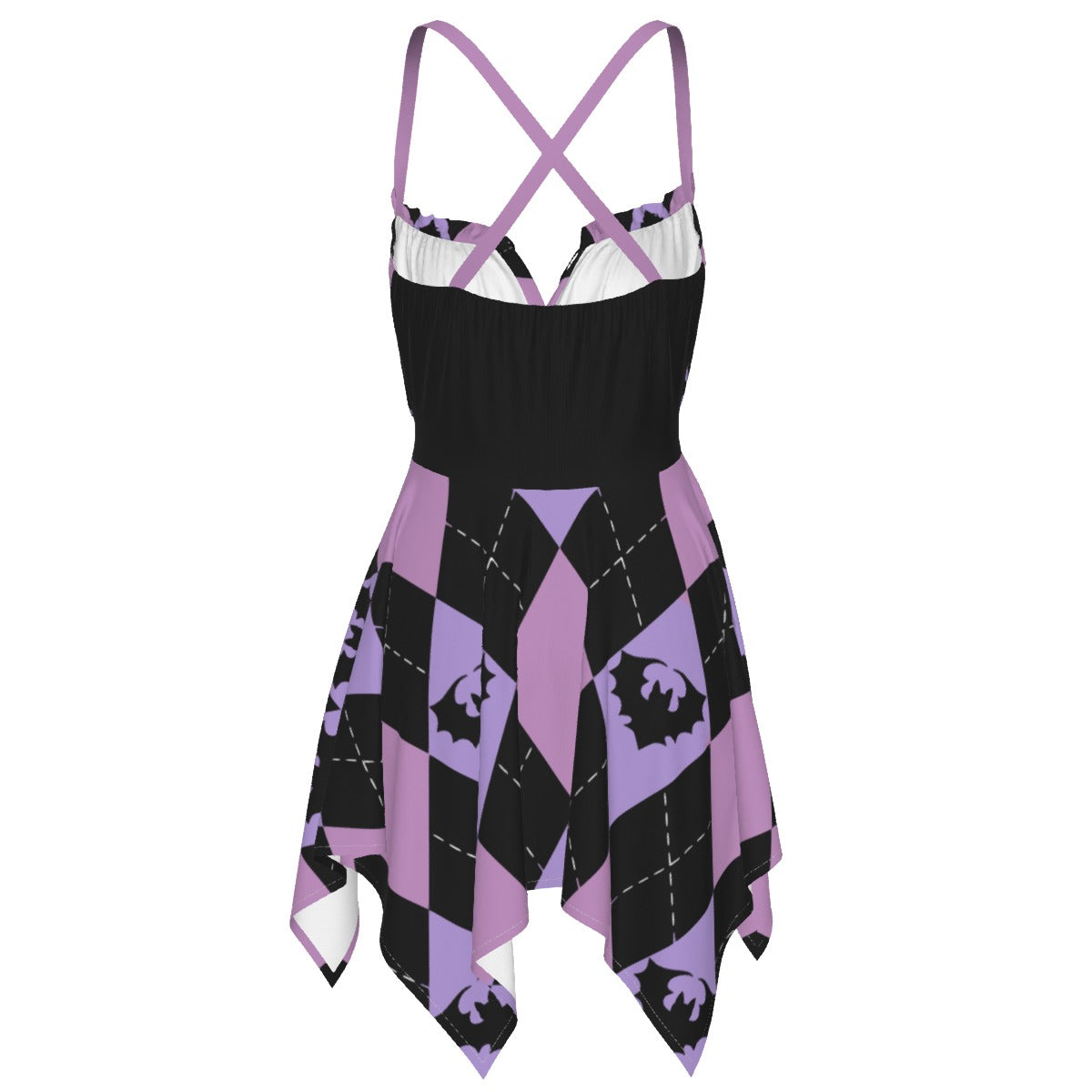 Bratty Argyle Sleeveless Slip Dress