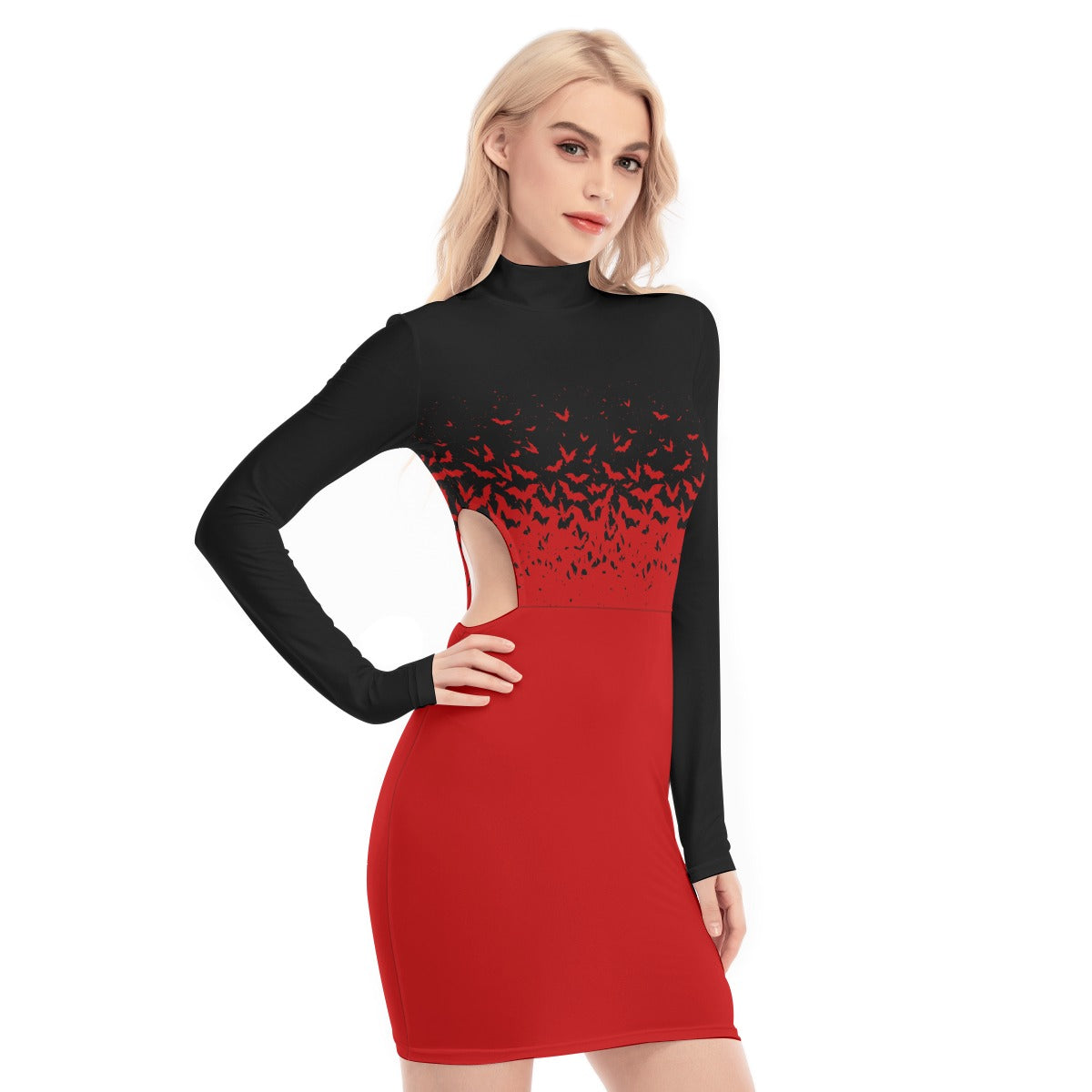 Vamp Waist Hollow Hip Dress