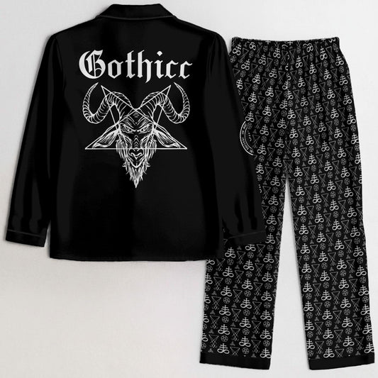 Gothicc Women's Satin Pajama Set