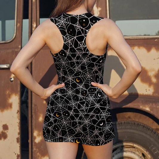 Cosmic Web Sheer Mesh Bodycon Dress