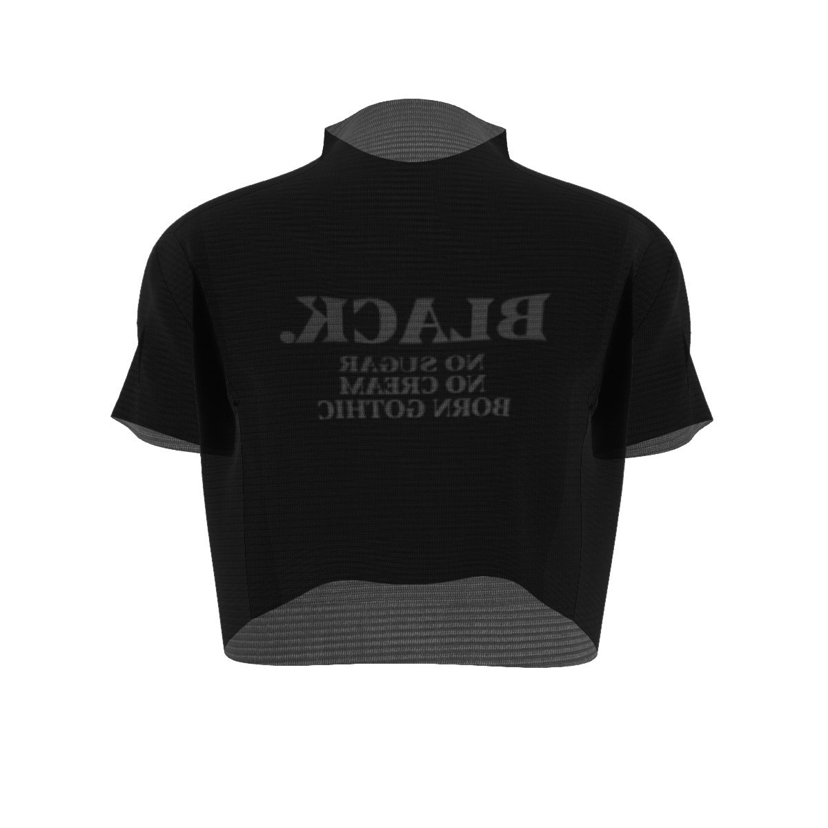 BLACK Short Sleeves Mesh Crop Top