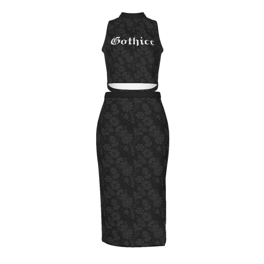 Gothicc Split High Skirt Set