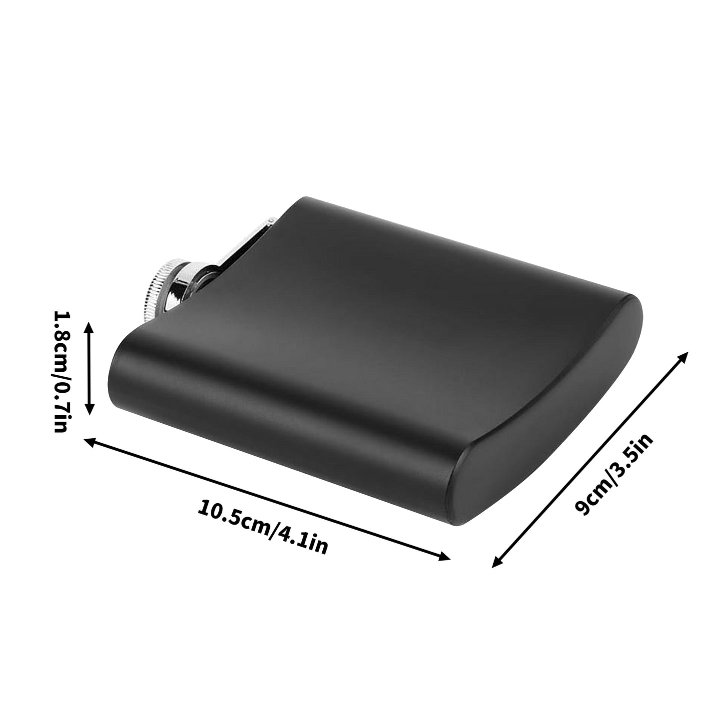 Live Deliciously v.2 7oz Black Stainless Steel Flask Set