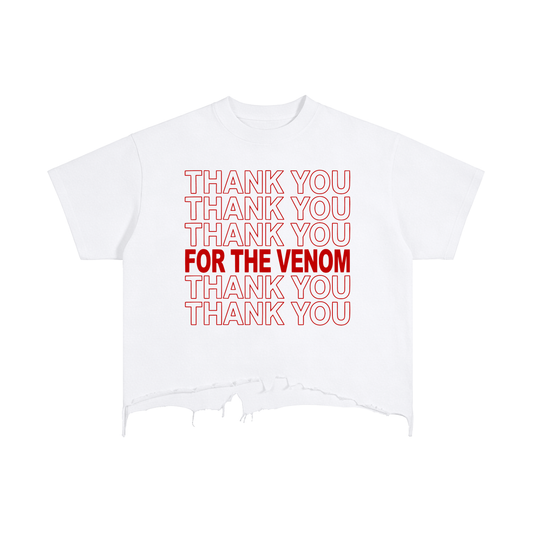 Thank You for the Venom Vintage Wash Boxy Distressed Hem T-Shirt