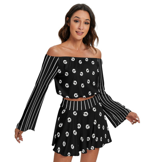 Nightmare X Off-shoulder Top And Skirt Set