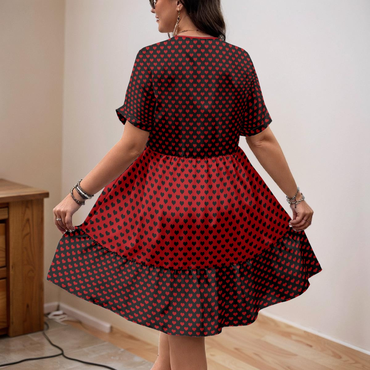 Heartless V-Neck Short Sleeve Dress