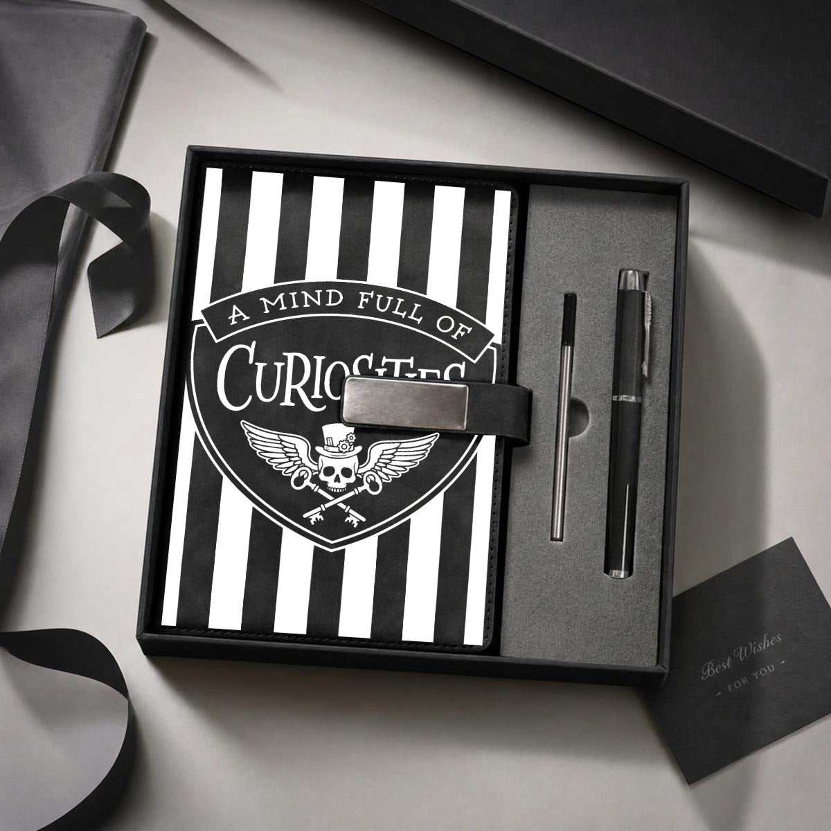 Curiosities Journal Notebook Gift Set with Metal Pen