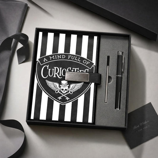 Curiosities Journal Notebook Gift Set with Metal Pen