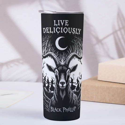 Live Deliciously - Stainless Steel 20oz Skinny Tumbler