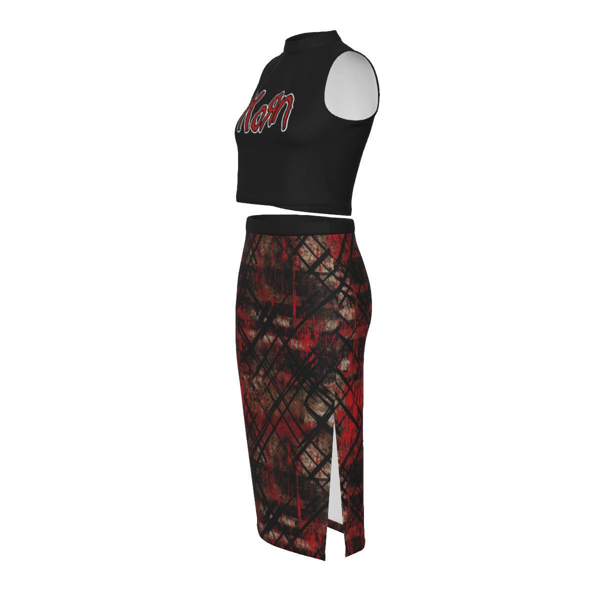 Korn Split High Skirt Set