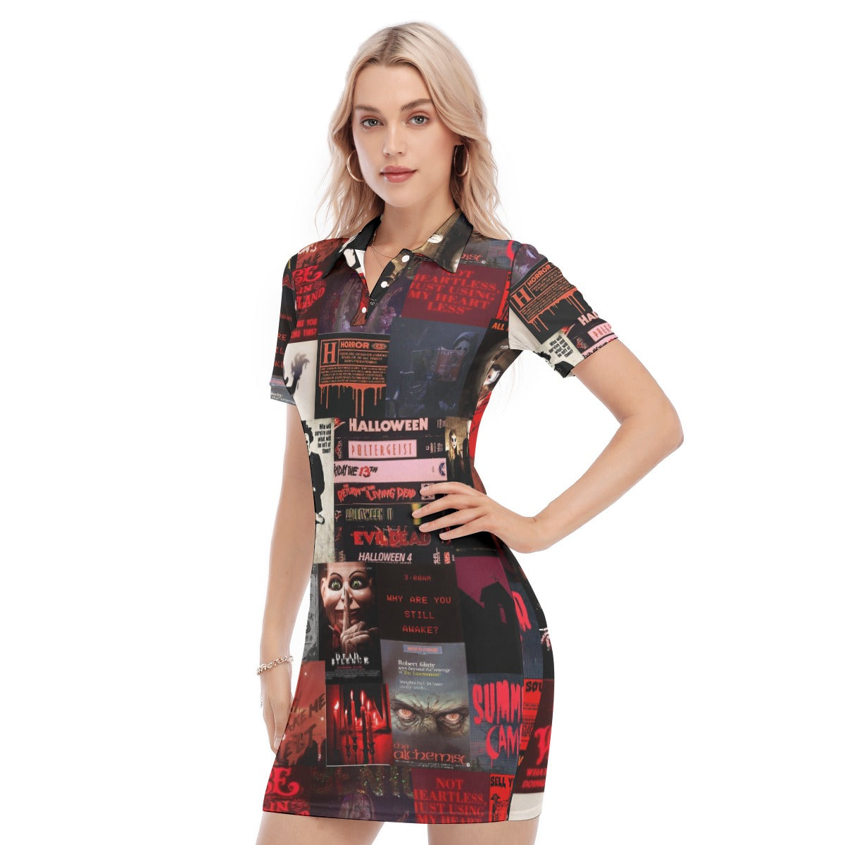 Scary Movies Polo Collar Dress