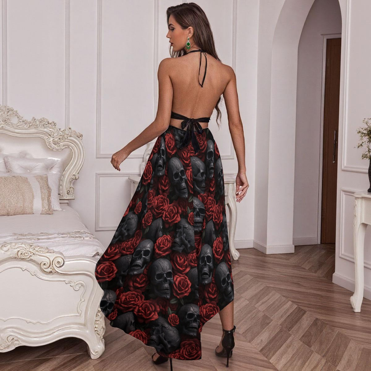 Death Becomes Her Mesh Lace Evening Dress