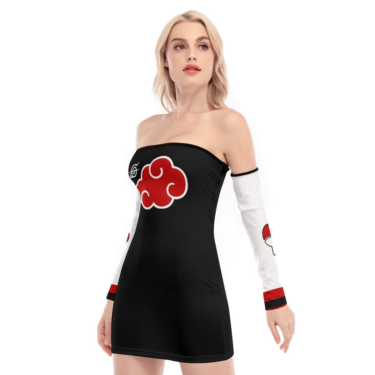 Red Cloud Back Lace-up Dress