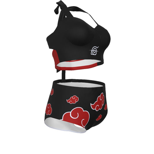 Red Cloud Pinup Vintage Swimsuit Set