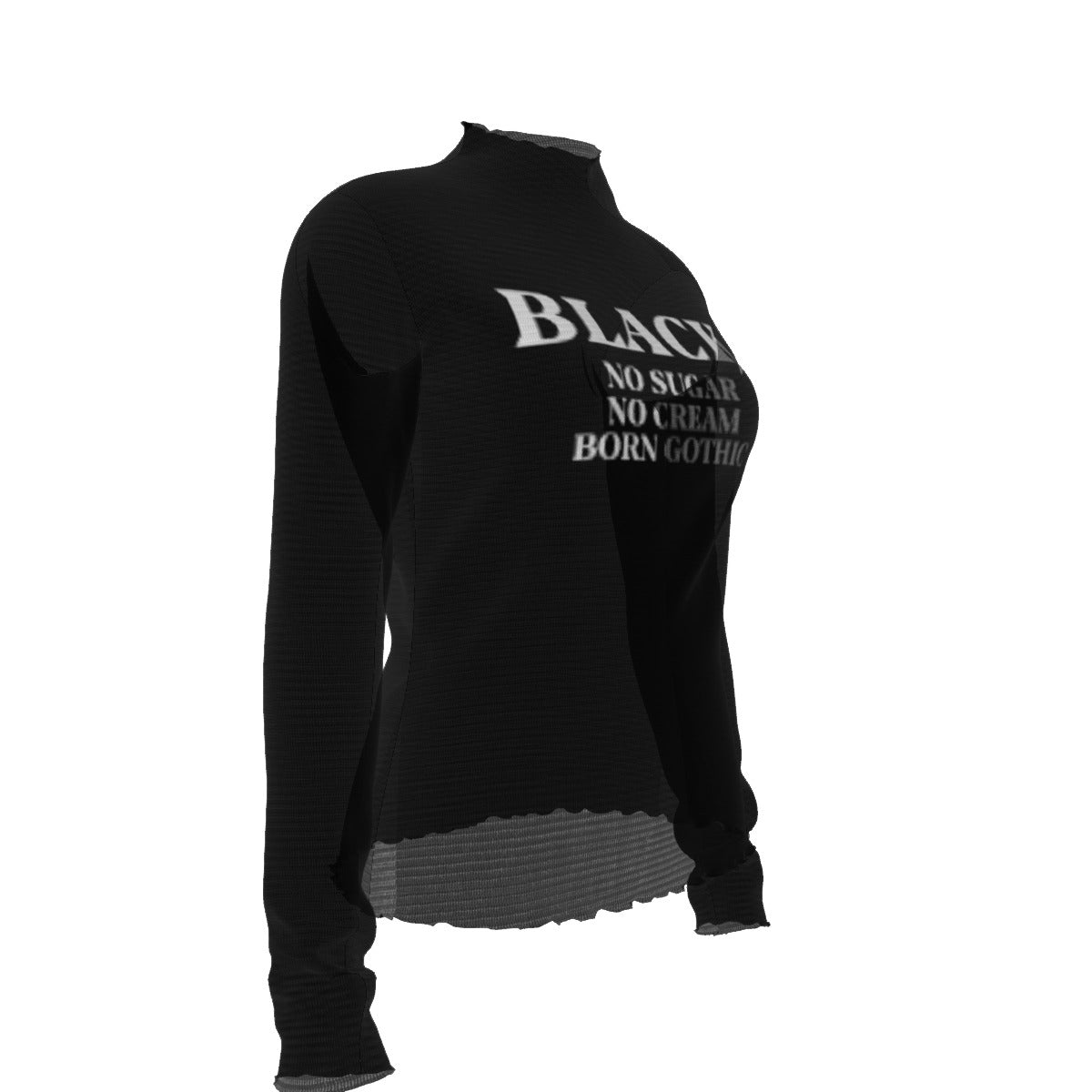 BLACK Mesh Long Sleeve Top