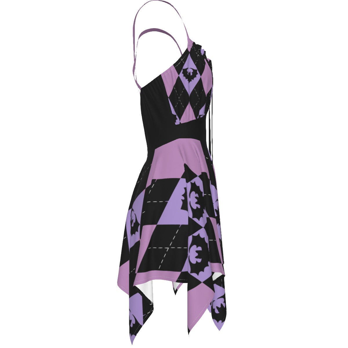 Bratty Argyle Sleeveless Slip Dress