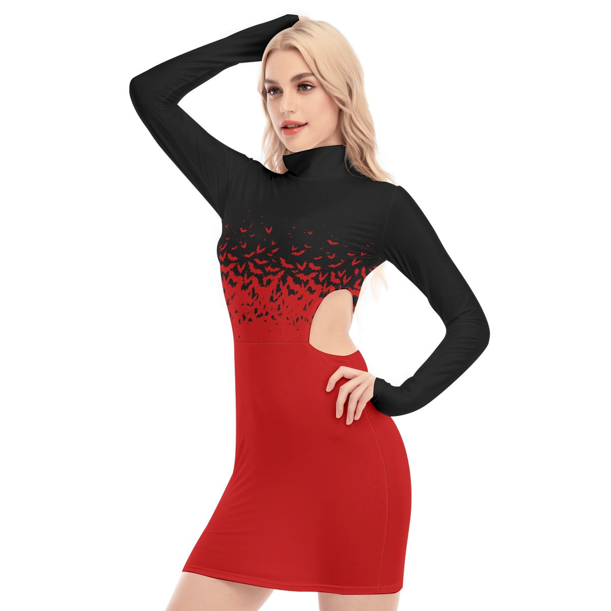 Vamp Waist Hollow Hip Dress