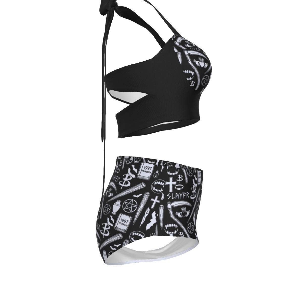 Vampire Slayer Pinup Vintage Swimsuit Set