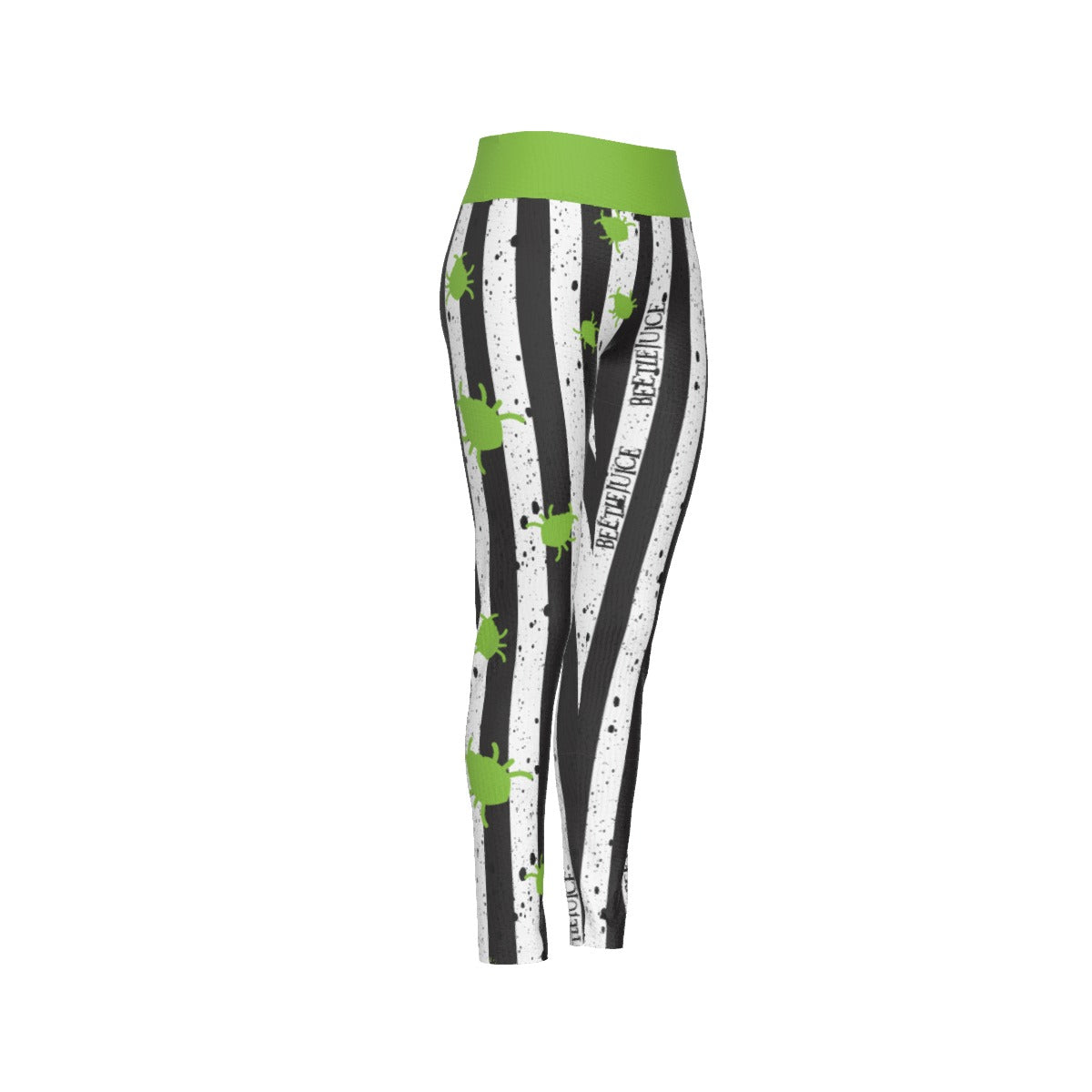 Beetlejuice, Beetlejuice, Beetlejuice (split white) High Waist Leggings