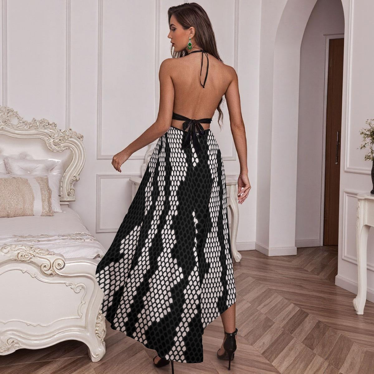 Twin Serpents Mesh Lace Evening Dress